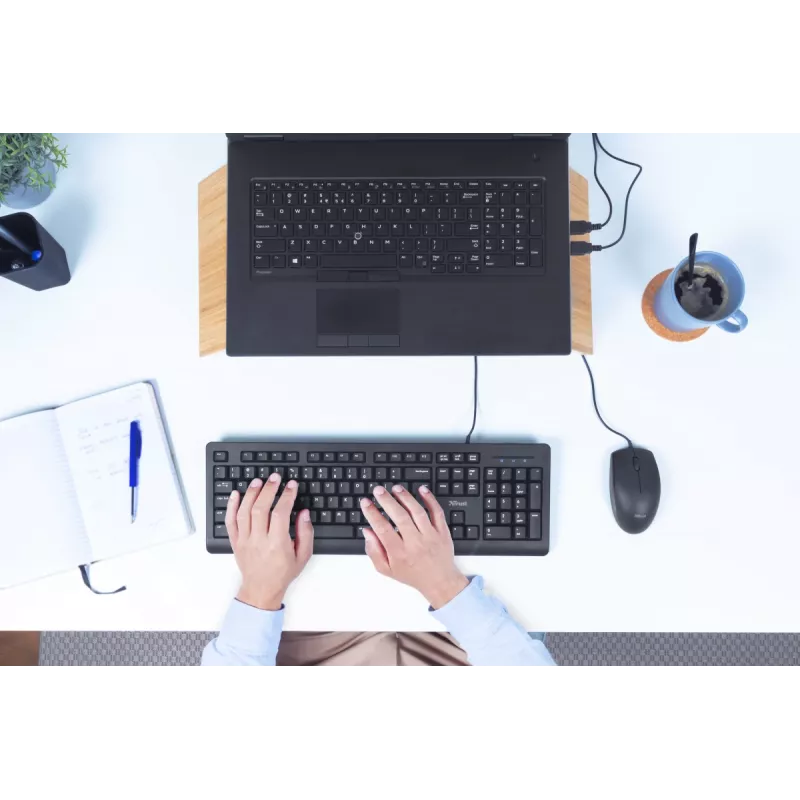 Klawiatura Trust Primo uniwersalna USB AZERTY belgijska czarna