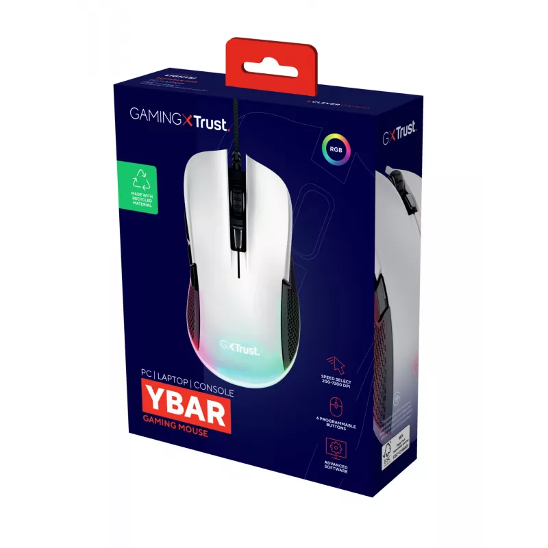 Trust GXT 922 Ybar mysz Gaming Praworęczna USB Typ-A Optyczna 7200 DPI
