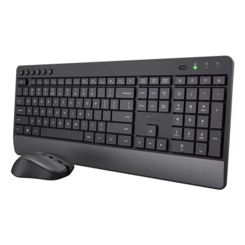 Trust TKM-450 Comfort Bezprzewodowy zestaw klawiatura i mysz, pełnowymiarowa (100%), bezprzewodowa, RF, układ QWERTY, czarna, mysz w zestawie
