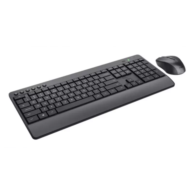 Trust TKM-450 Comfort Bezprzewodowy zestaw klawiatura i mysz, pełnowymiarowa (100%), bezprzewodowa, RF, układ QWERTY, czarna, mysz w zestawie