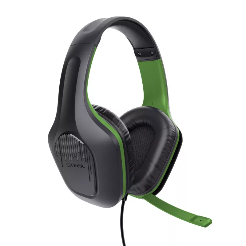 Trust GXT 415X ZIROX Zestaw słuchawkowy Przewodowy Head-band Gaming Czarny, Zielony