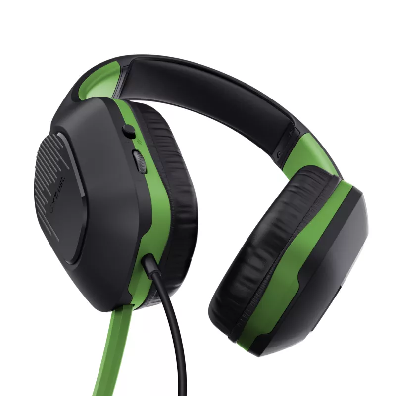 Trust GXT 415X ZIROX Zestaw słuchawkowy Przewodowy Head-band Gaming Czarny, Zielony