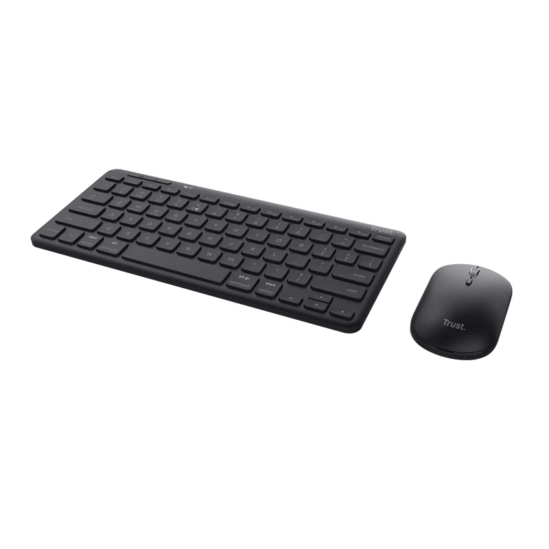 Trust Lyra klawiatura W zestawie mysz Biuro RF Wireless + Bluetooth AZERTY Belgijski Czarny