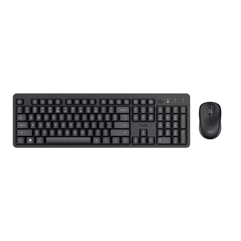 Trust Ody II klawiatura Mysz w zestawie Biurowa RF Wireless AZERTY Belgijska Czarny