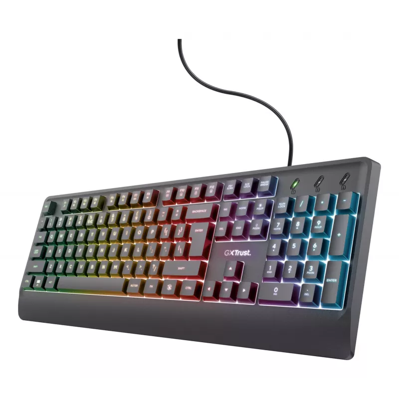 Trust GXT 792 Quadrox klawiatura Mysz w zestawie Gaming USB QWERTY Belgijska Czarna
