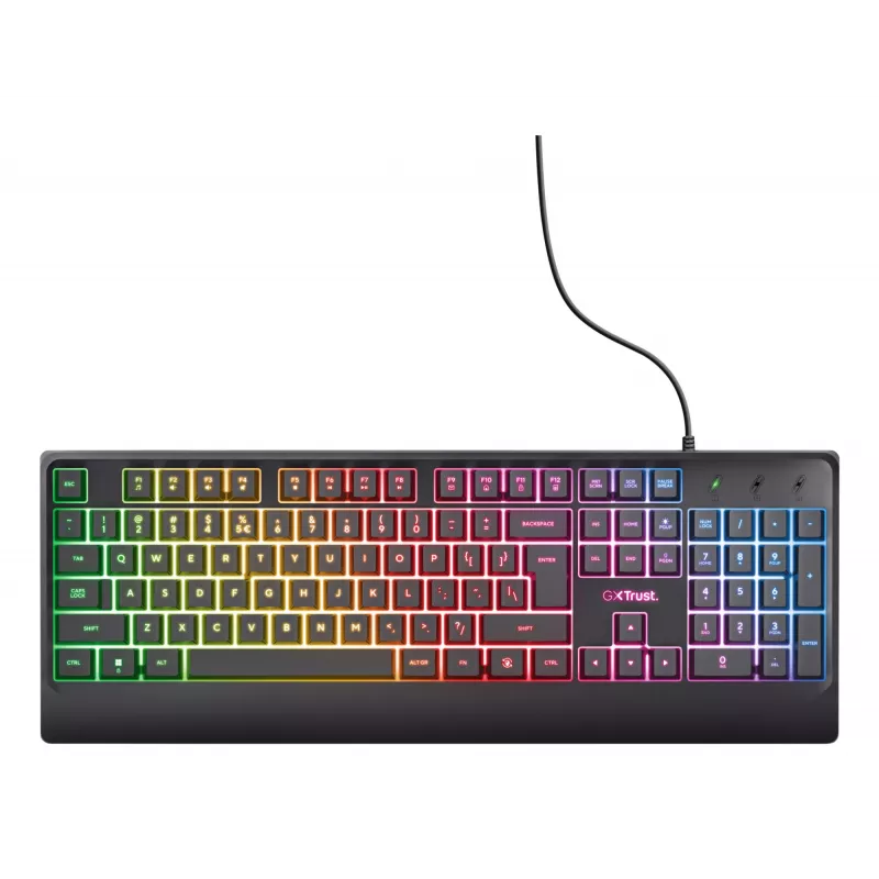 Trust GXT 792 Quadrox klawiatura Mysz w zestawie Gaming USB QWERTY Belgijska Czarna