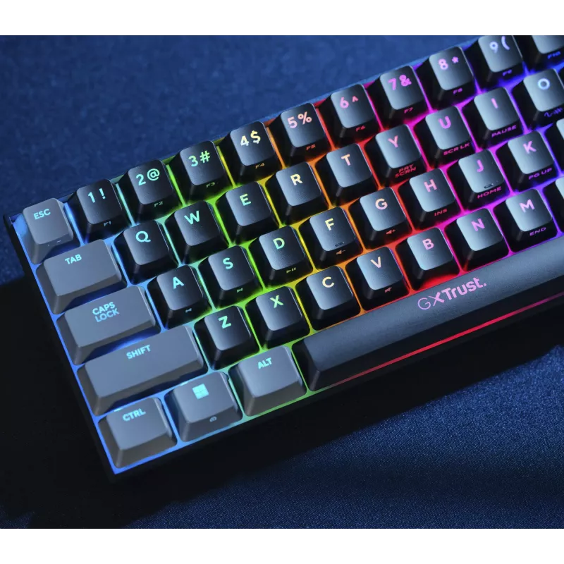 Trust GXT 867 Acira klawiatura Gaming USB AZERTY belgijska czarna, szara