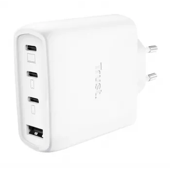 TRUST Maxo 65W wewnętrzna szybka ładowarka sieciowa, 3x USB-C, maks. 20 V, kabel 2 m, biała