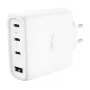 TRUST Maxo 65W wewnętrzna szybka ładowarka sieciowa, 3x USB-C, maks. 20 V, kabel 2 m, biała
