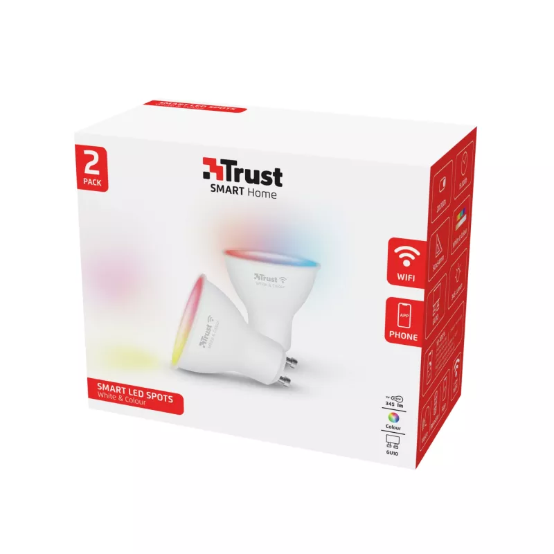 Inteligentna żarówka Trust 71292 Wi-Fi Biała 50 mm x 50 mm x 54 mm
