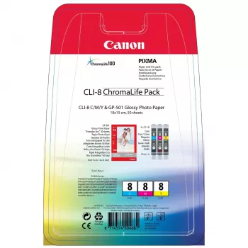 Canon CLI-8 Chromalife Pack wkład atramentowy 3 szt. Oryginalny cyjan, magenta, żółty