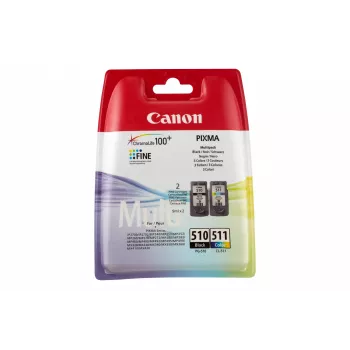 Canon PG-510/CL-511 BK/C/M/Y wkład atramentowy Multipack, Standardowa wydajność, Czarny, Cyjan, magenta, Żółty, 2 szt., 300 stron, Zestaw