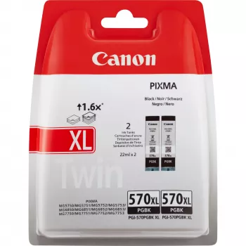 Canon PGI-570BK XL Wkład atramentowy czarny o dużej wydajności (opakowanie podwójne)