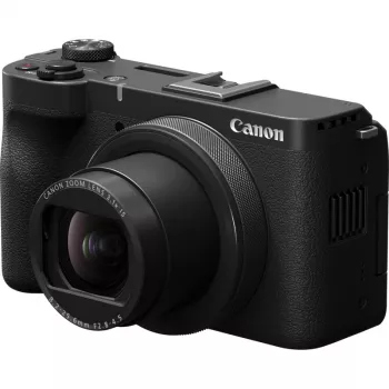Kompaktowy aparat Canon PowerShot V1 Premium Vlogger Kit — 22,3 MP, 1/4 cala CMOS, 4K UHD, zoom optyczny 3,1x, ekran dotykowy 3 cale, czarny
