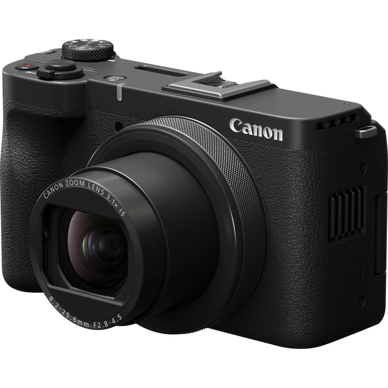 Kompaktowy aparat Canon PowerShot V1 Premium Vlogger Kit — 22,3 MP, 1/4 cala CMOS, 4K UHD, zoom optyczny 3,1x, ekran dotykowy 3 cale, czarny