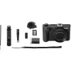 Kompaktowy aparat Canon PowerShot V1 Premium Vlogger Kit — 22,3 MP, 1/4 cala CMOS, 4K UHD, zoom optyczny 3,1x, ekran dotykowy 3 cale, czarny