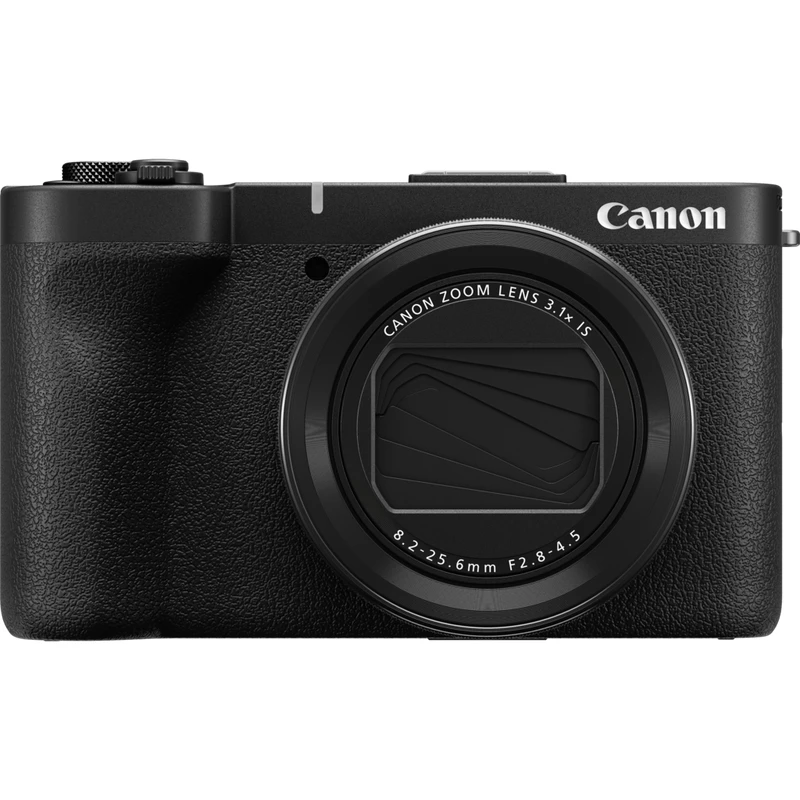 Kompaktowy aparat Canon PowerShot V1 Premium Vlogger Kit — 22,3 MP, 1/4 cala CMOS, 4K UHD, zoom optyczny 3,1x, ekran dotykowy 3 cale, czarny