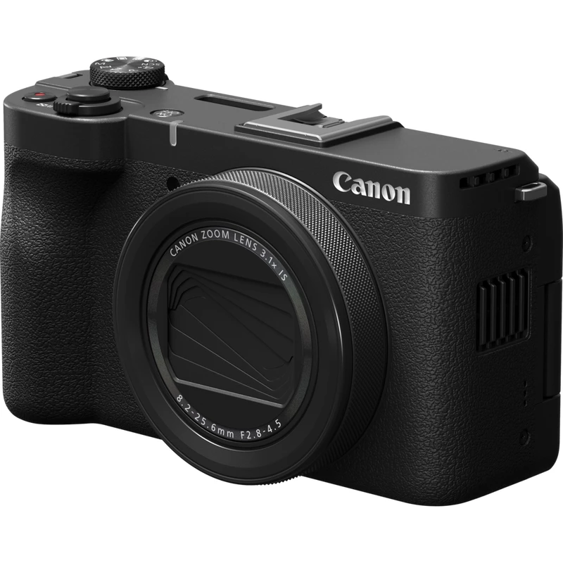 Kompaktowy aparat Canon PowerShot V1 Premium Vlogger Kit — 22,3 MP, 1/4 cala CMOS, 4K UHD, zoom optyczny 3,1x, ekran dotykowy 3 cale, czarny