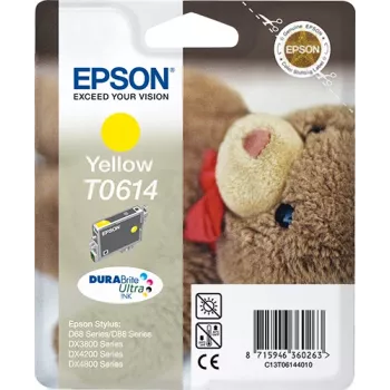 Epson Teddybear Singlepack żółty T0614 DURABrite Ultra Ink, Żółty, Atrament pigmentowy, 8 ml, 1 szt.