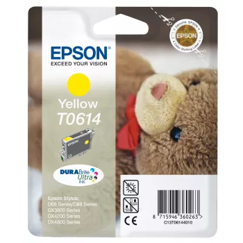 Epson Teddybear Singlepack żółty T0614 DURABrite Ultra Ink, Żółty, Atrament pigmentowy, 8 ml, 1 szt.