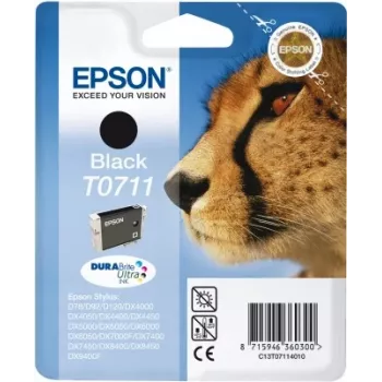 Epson Cheetah Singlepack Czarny T0711 DURABrite Ultra Ink, Czarny, tusz pigmentowy, 1 szt.