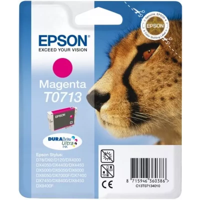 Epson Cheetah Singlepack magenta T0713 DURABrite Ultra Ink, magenta, atrament pigmentowy, 1 szt.