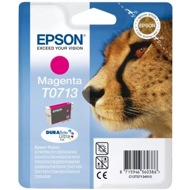 Epson Cheetah Singlepack magenta T0713 DURABrite Ultra Ink, magenta, atrament pigmentowy, 1 szt.