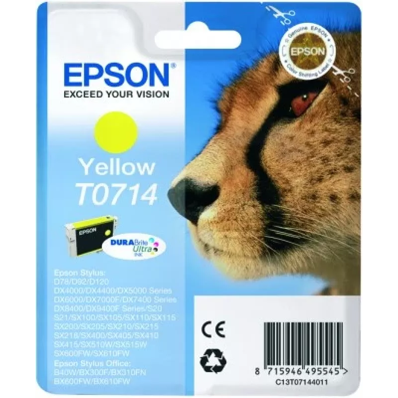 Epson Cheetah Singlepack żółty T0714 DURABrite Ultra Ink