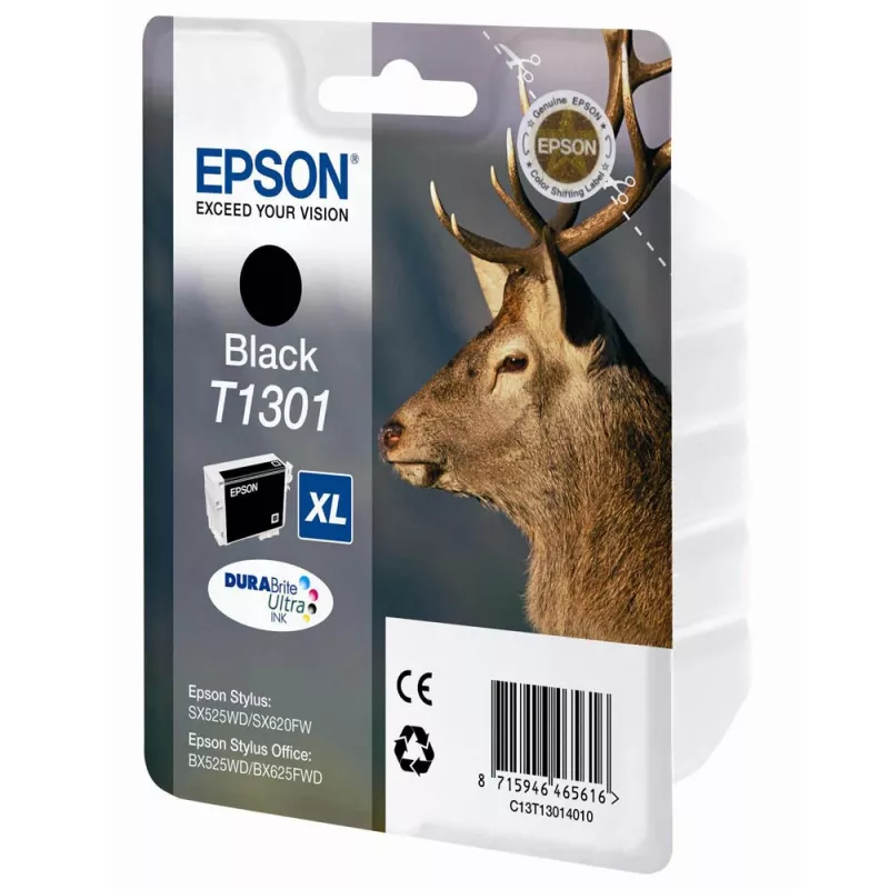 Epson Stag Singlepack Czarny T1301 DURABrite Ultra Tusz, Czarny, Tusz pigmentowy, 1 szt.