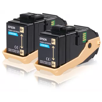 Epson zestaw dwóch tonerów cyjan 7,5 tys. x2, 7500 stron, cyjan, 1 szt.