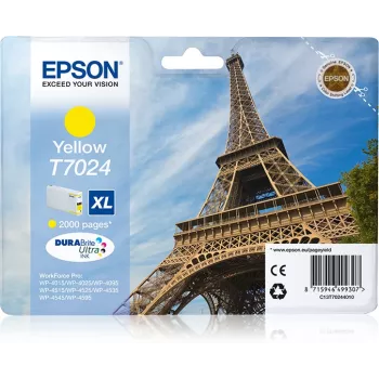 Epson Eiffel Tower Wkład atramentowy XL Żółty 2k, Wysoka wydajność (XL), Żółty, Tusz pigmentowy, 21.3 ml, 1 szt.