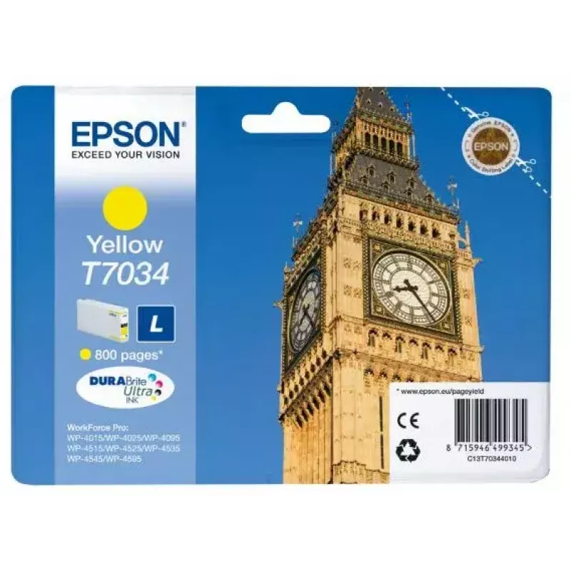 Wkład atramentowy EPSON C13T70344010 żółty 0.8k