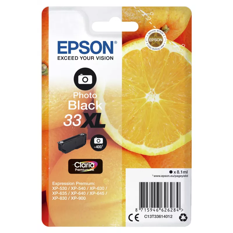 Epson pomarańczowys Singlepack Photo Czarny 33XL Claria Premium Ink