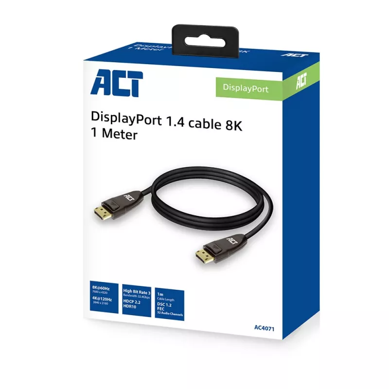 Kabel ACT DisplayPort 1.4 8K, 1 m