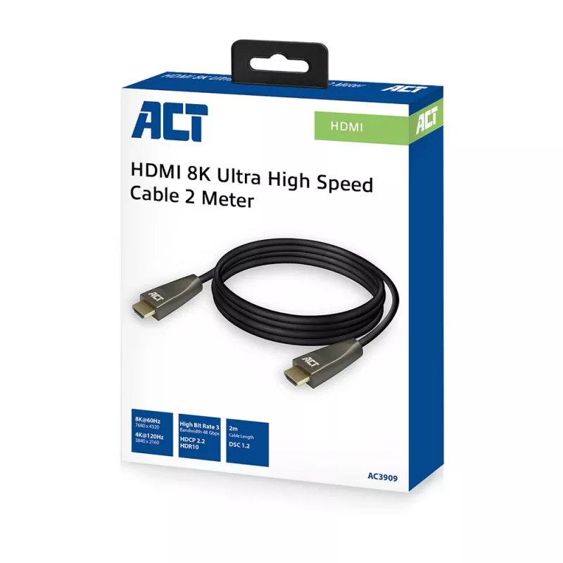 Kabel ACT 2 m HDMI 8K Ultra High Speed v2.1 HDMI-A męski - HDMI-A męski