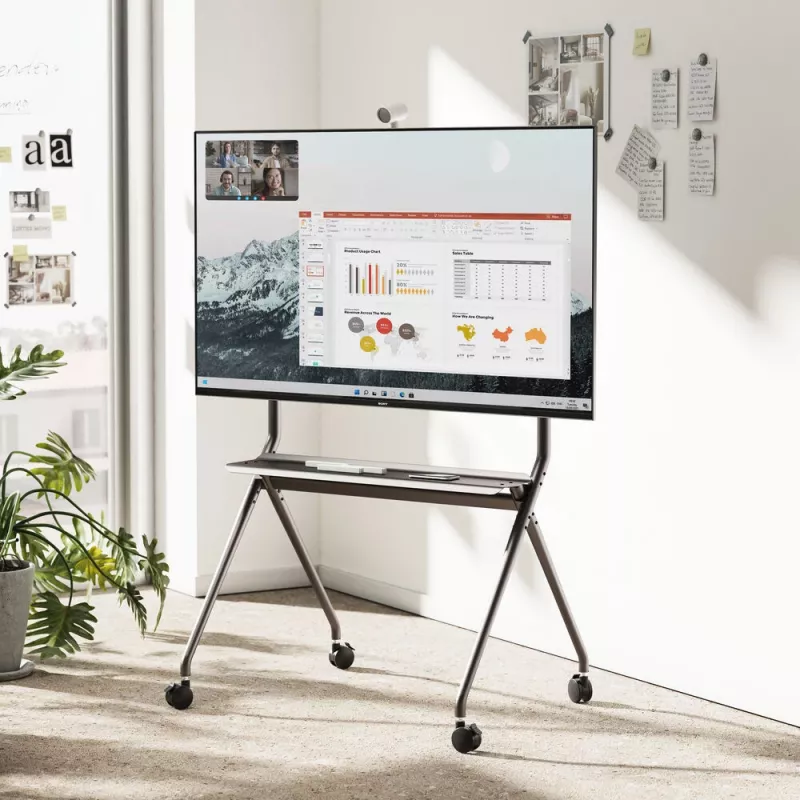 ACT Mobilny stojak podłogowy do telewizora/monitora, 50” do 86”, VESA, 127 cm (50 cali), 2,18 m (86 cali), 200 x 200 mm, 800 x 600 mm, aluminium, plastik, stal, szary