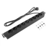 Przedłużacz ACT PDU 19 cali CEE7/7 z 9 gniazdami typu F, 3m H05VV-F 3G1.5