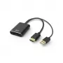 ACT AC7536 adapter kabla wideo 0,24 m HDMI + USB DisplayPort czarny