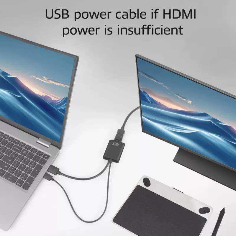 ACT AC7536 adapter kabla wideo 0,24 m HDMI + USB DisplayPort czarny