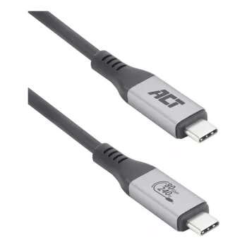 Kabel ACT USB4 80 Gb/s Thunderbolt 5 240 W USB Typu C, certyfikowany przez USB-IF, 1,5 metra