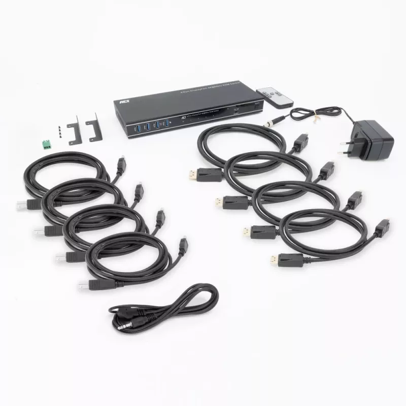 Przełącznik KVM ACT 4-portowy DisplayPort 4K@60Hz
