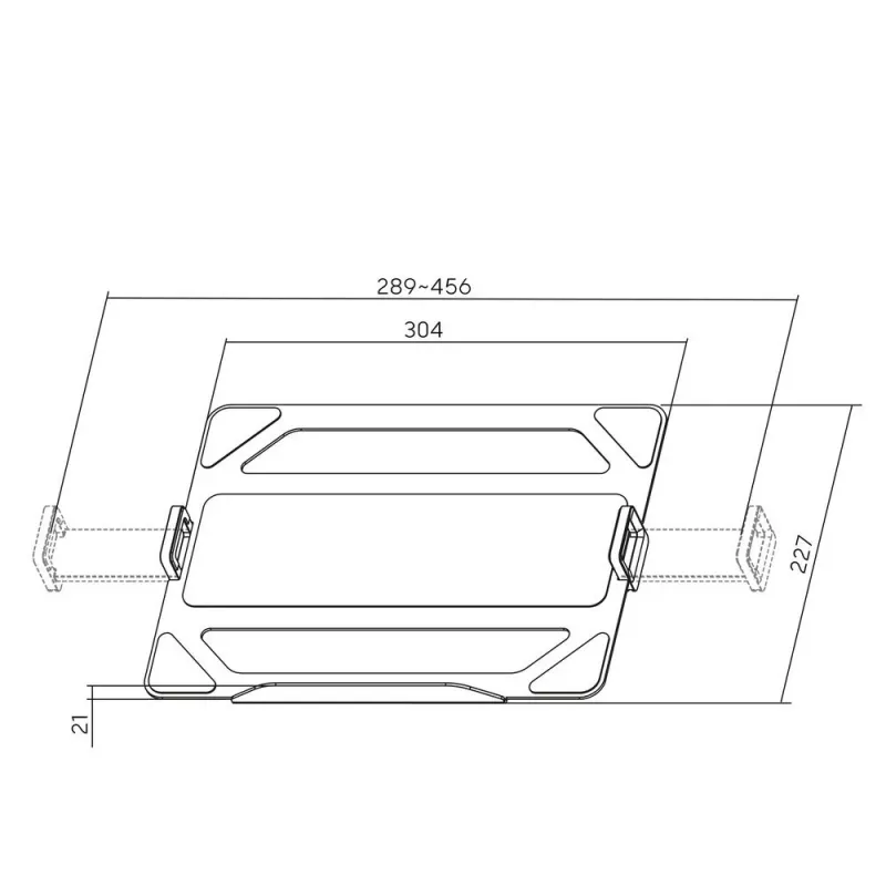 ACT Uniwersalna tacka na laptopa do ramion monitorowych, Czarny, Stal, 29,5 cm (11,6 cala), 43,9 cm (17,3 cala), 9 kg, 75 x 75 mm