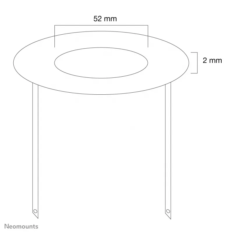 Neomounts FPMA-CRS5 osłona sufitowa - śr. 52 mm, srebrna, stal, sufit, FPMA-C100, FPMA-C100SILVER, 2 mm, 5,2 cm