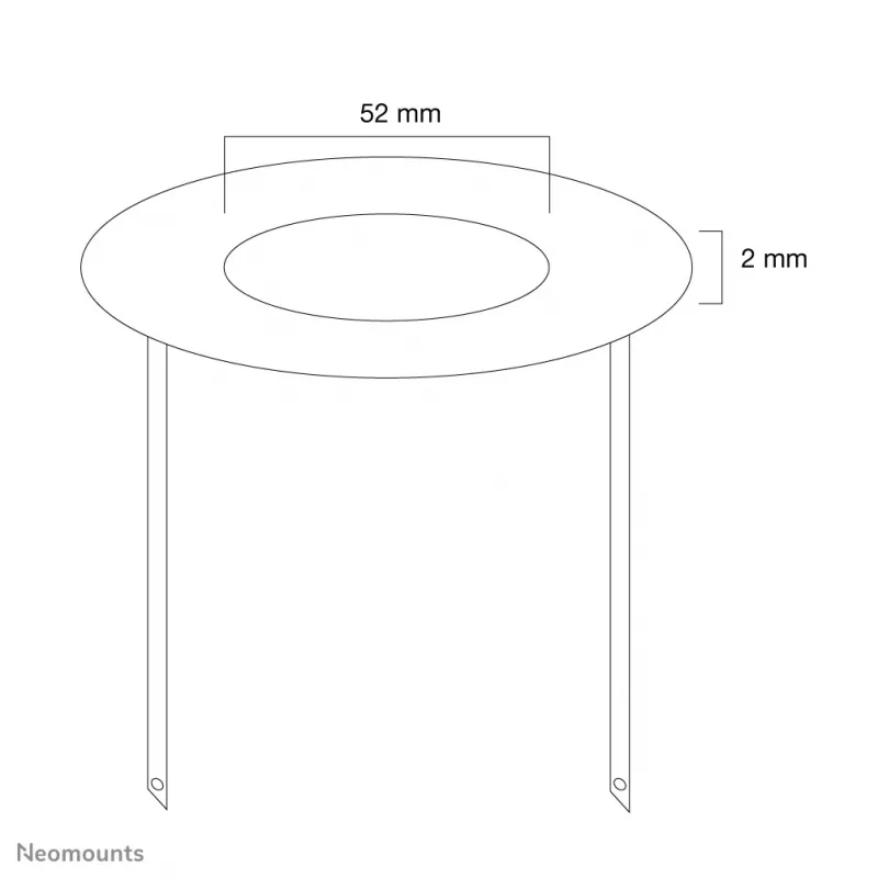 Neomounts FPMA-CRB5 osłona sufitowa - śr. 52 mm, czarna, stal, sufit, FPMA-C100, FPMA-C100SILVER, 2 mm, 5,2 cm
