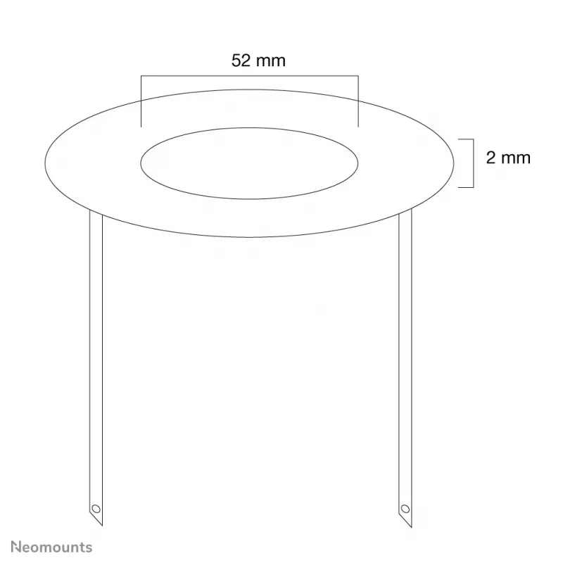Neomounts FPMA-CRW5 Osłona sufitowa - śr. 52 mm, Biała, Stal, Sufitowa, FPMA-C100, FPMA-C100SILVER, 2 mm, 5,2 cm