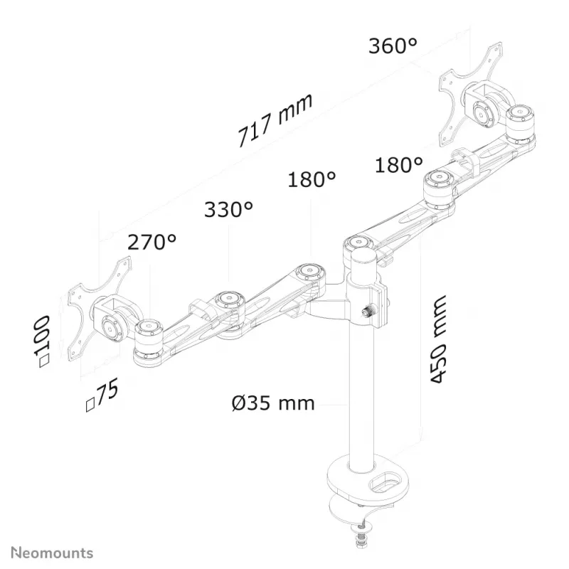 Uchwyt monitorowy Neomounts FPMA-D935DG 10-27 cali