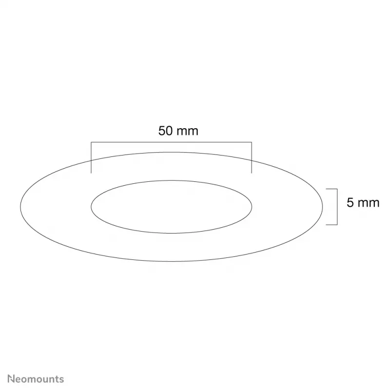 Neomounts FPMA-CRW5HM Osłona sufitowa - śr. 50 mm, Biały, Plastik, Sufit, FPMA-C100, FPMA-C100SILVER, 5 mm, 5 cm