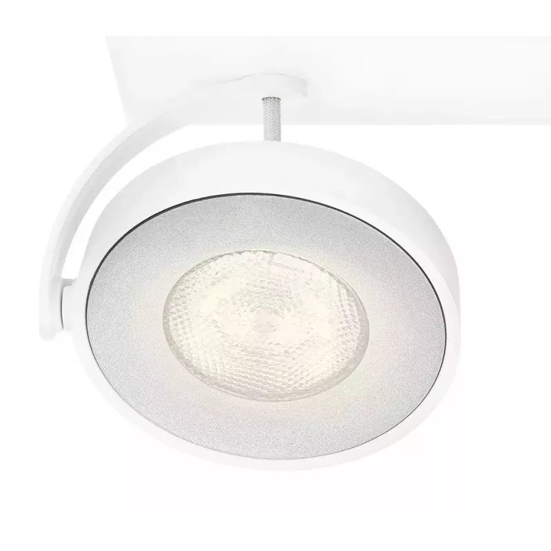 Natynkowy reflektor LED Signify Philips Dimmable Clockwork 6.5W, 500 lm, 2700 K, IP20, biały