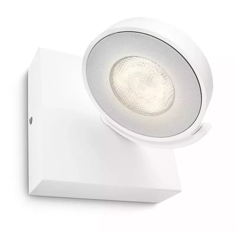 Natynkowy reflektor LED Signify Philips Dimmable Clockwork 6.5W, 500 lm, 2700 K, IP20, biały