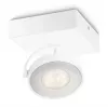 Natynkowy reflektor LED Signify Philips Dimmable Clockwork 6.5W, 500 lm, 2700 K, IP20, biały